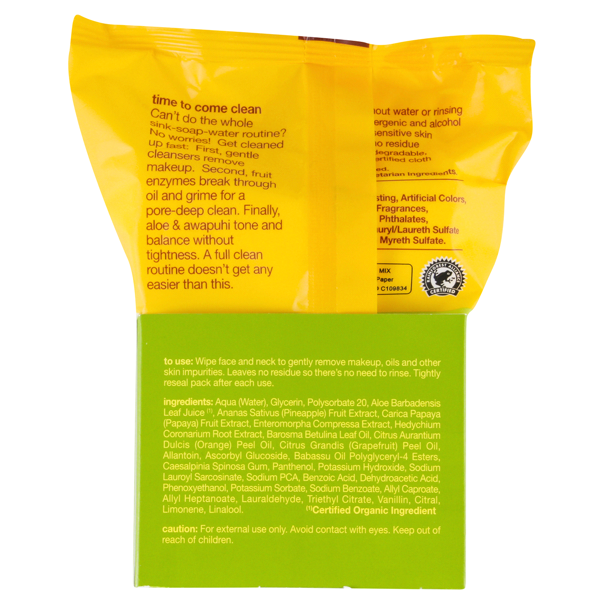 slide 2 of 3, Alba Botanica Hawaiian 3-In-1 Clean Towelettes Deep Pore Purifying Pineapple Enzyme, 30 ct