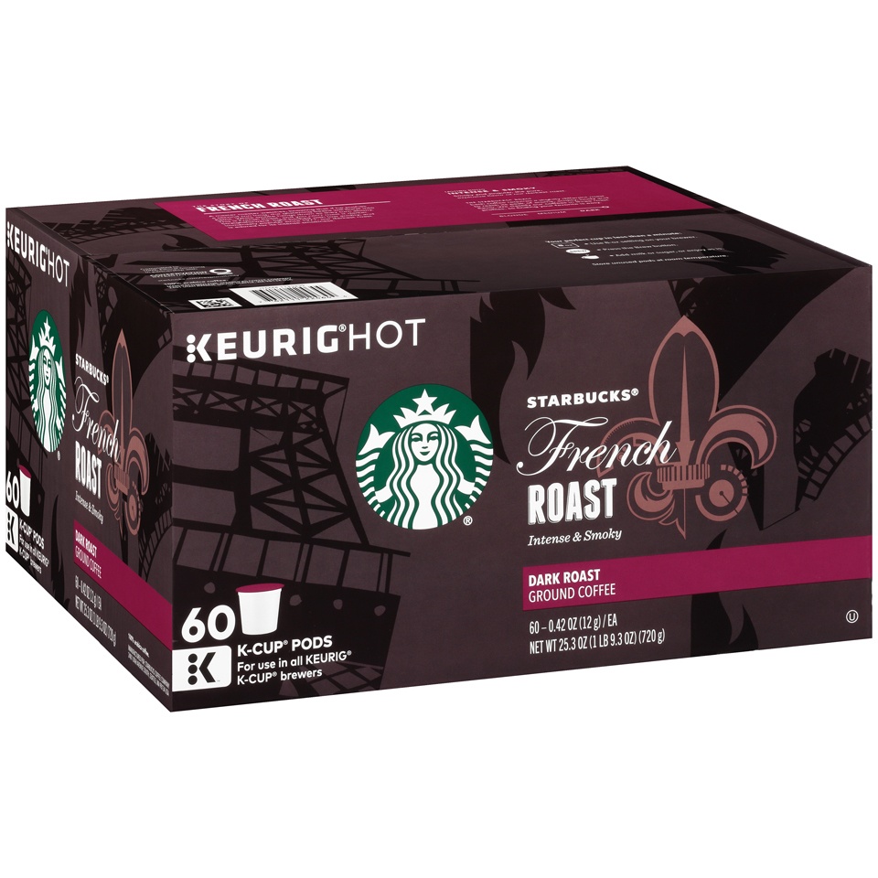 slide 1 of 1, Starbucks French Roast Ground Coffee K-Cup Pods Box, 