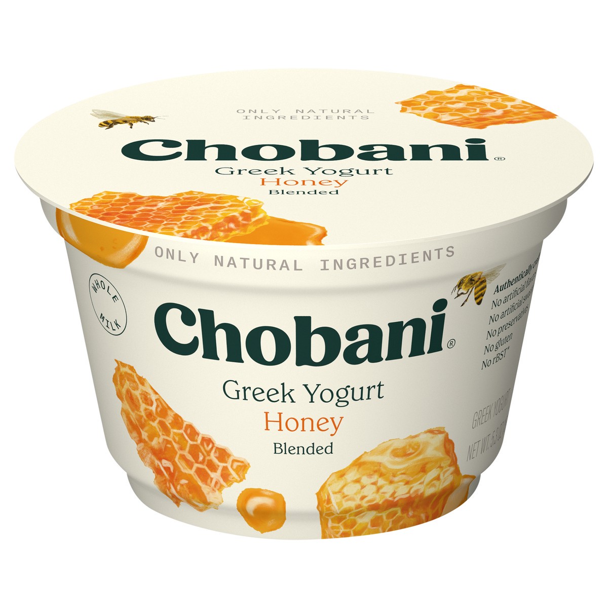 slide 1 of 17, Chobani Whole Milk Honey & Cream Blended Greek Yogurt, 5.3 oz