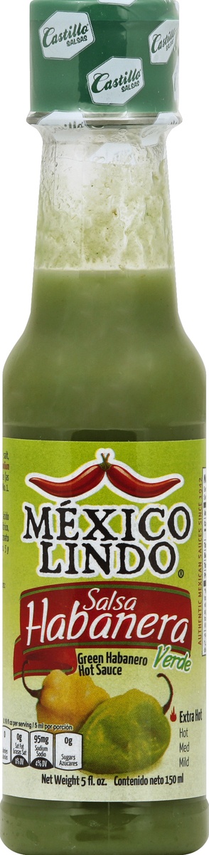 slide 2 of 2, México Lindo Green Habanero Hot Sauce, 5 oz