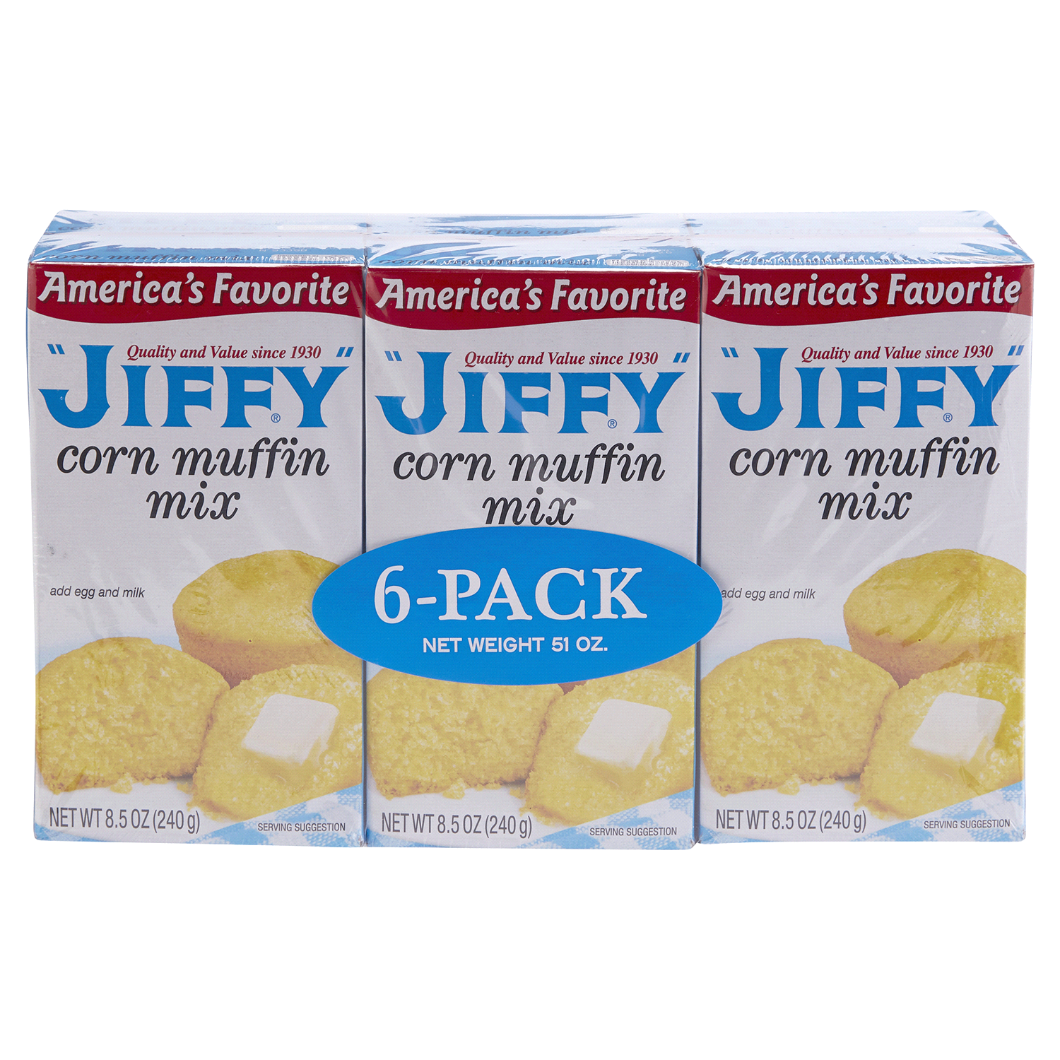 slide 1 of 2, Jiffy Corn Muffin Mix 6 ea, 6 ct