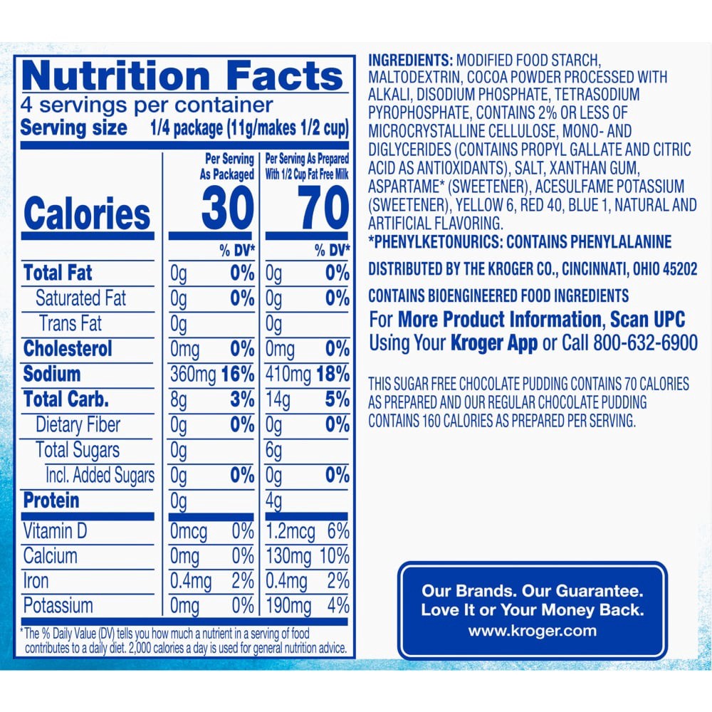 slide 2 of 2, Kroger Sugar Free Chocolate Pudding & Pie Filling - 1.5 oz, 1.5 oz