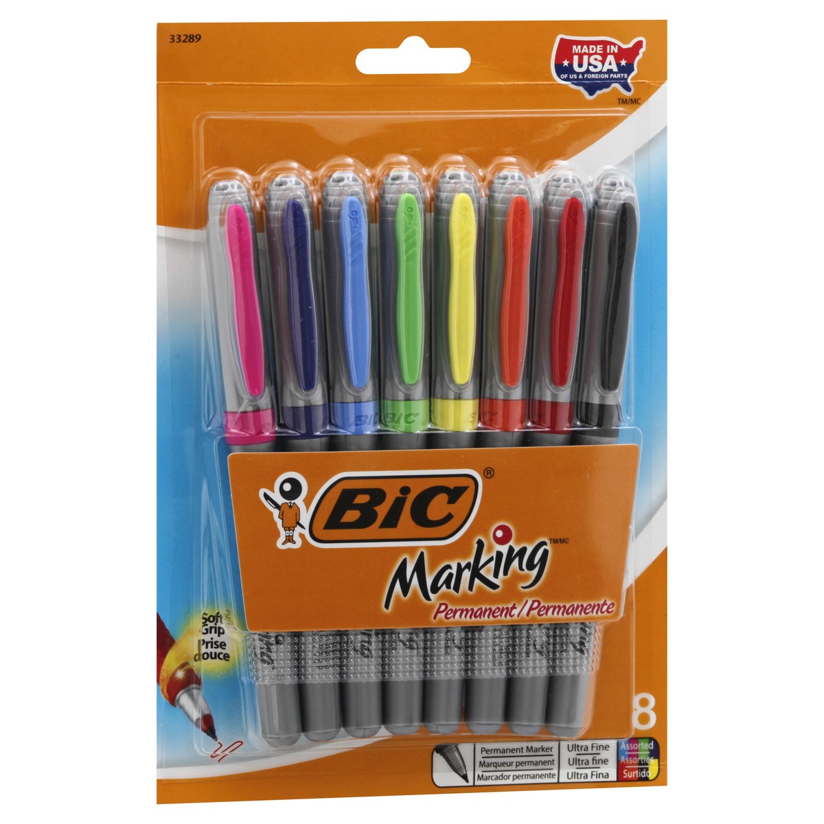 slide 2 of 8, BIC Mark-It Ultra Fine Point Permanent Marker Assorted Colors, 8 ct