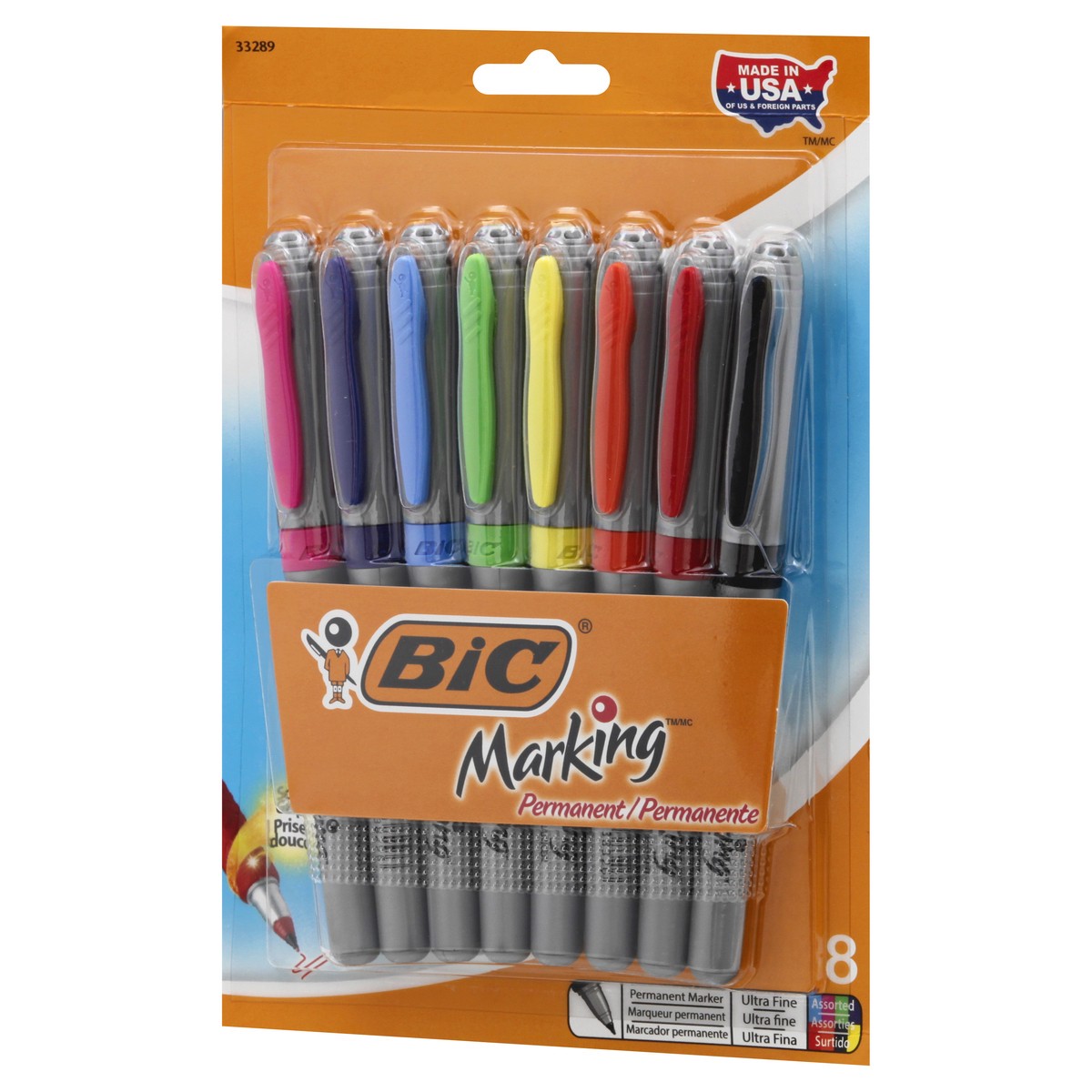 slide 3 of 8, BIC Mark-It Ultra Fine Point Permanent Marker Assorted Colors, 8 ct