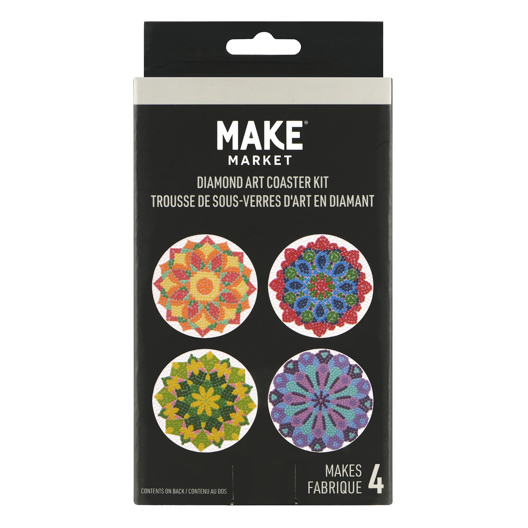 slide 4 of 6, Round Mandala Diamond Art Coaster Kit By Make Market, 4 in x 4 in