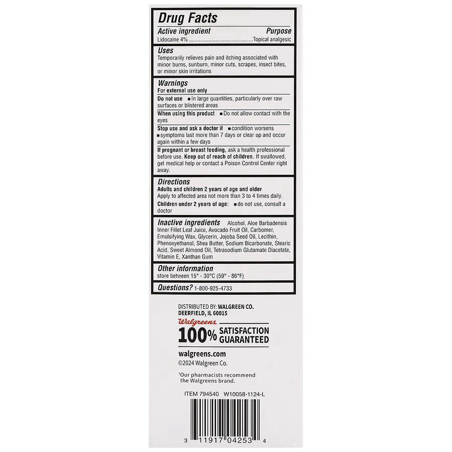 slide 3 of 5, Walgreens Numbing Pain Relief + Skin Moisturizing Cream, 3 oz