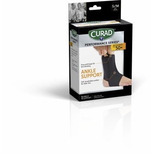 slide 1 of 1, Curad + Neoprene Ankle Support With Open Heel + Open Heel (S/M), 1 ct