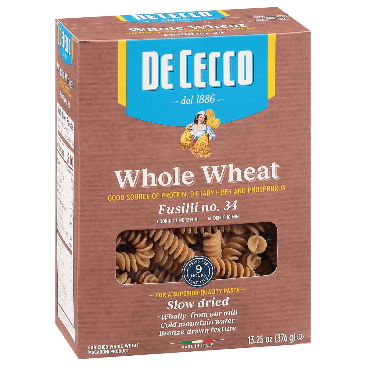 slide 5 of 13, De Cecco Whole Wheat No. 34 Fusilli 13.25 oz, 13.25 oz