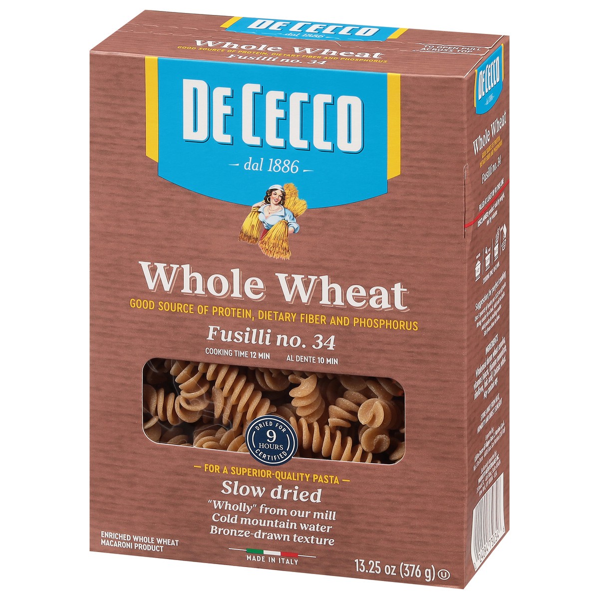 slide 7 of 13, De Cecco Whole Wheat No. 34 Fusilli 13.25 oz, 13.25 oz