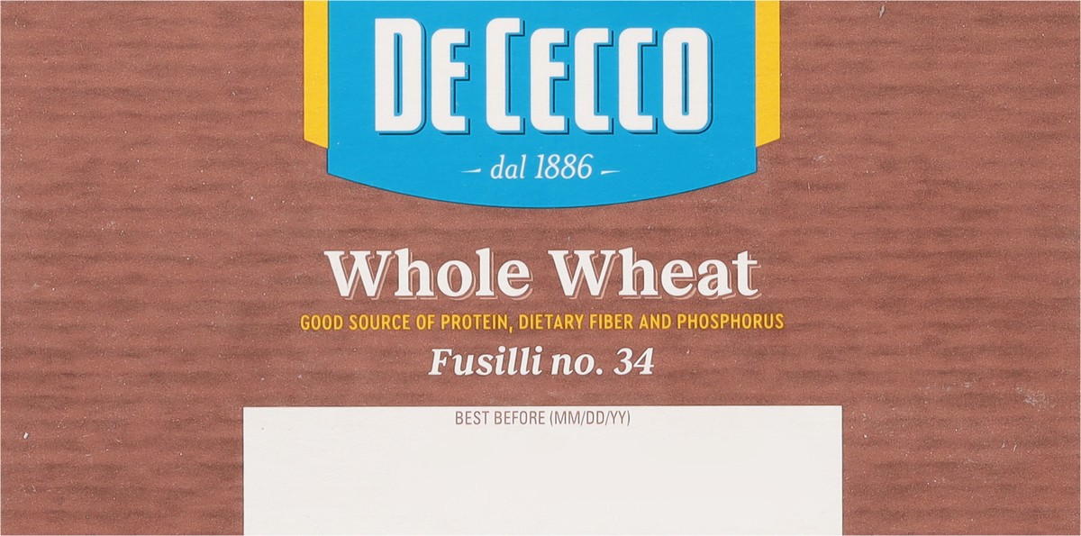 slide 13 of 13, De Cecco Whole Wheat No. 34 Fusilli 13.25 oz, 13.25 oz