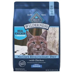 Blue Buffalo Wilderness Nature's Evolutionary Diet High-Protein, Grain-Free Natural Dry Food for Adult Cats, Chicken, 9.5-lb. Bag