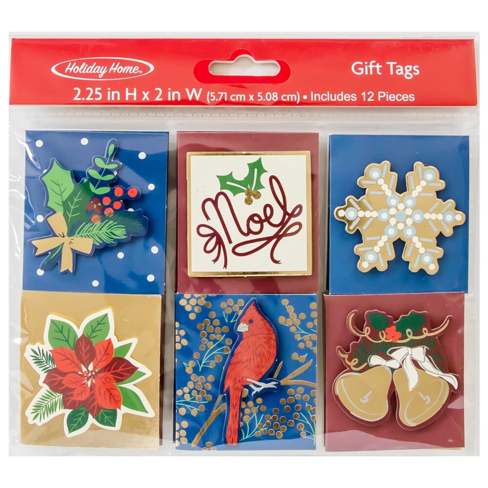 slide 1 of 1, Holiday Home Christmas Gift Tags, 12 ct