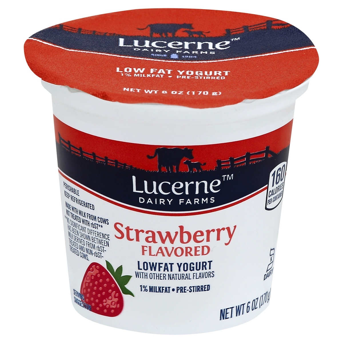 slide 1 of 3, Lucerne Dairy Farms Yogurt Lowfat Strawberry Flavored, 