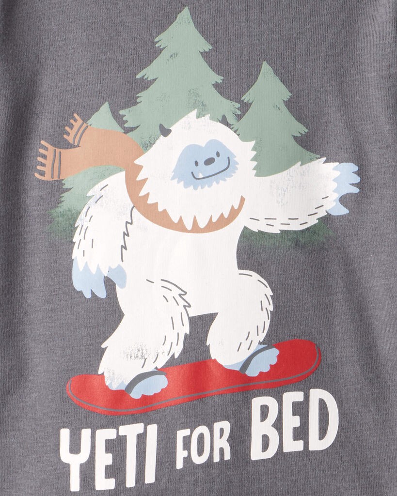 slide 3 of 4, Carter's Carters Baby Boy Yeti Print 100% Cotton Long-Sleeve Snug Fit 4-Piece Pajamas - Green/Grey Grey/Green 9M, 4 pc