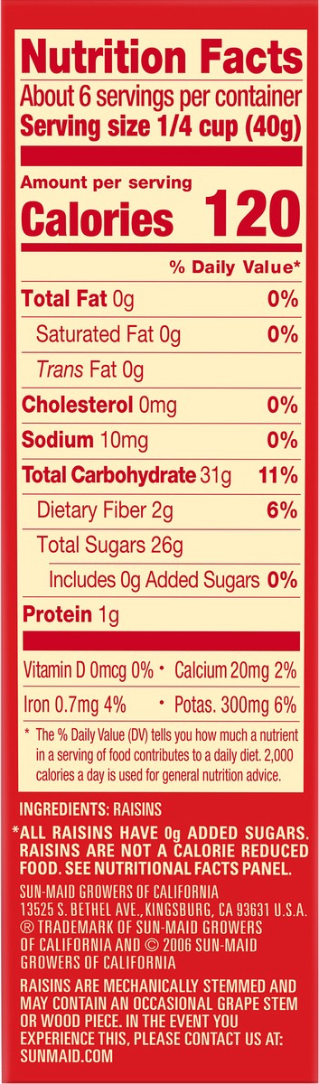 slide 4 of 8, Sun-Maid California Sun-Dried Raisins 9 oz Bag in a Box, 9 oz