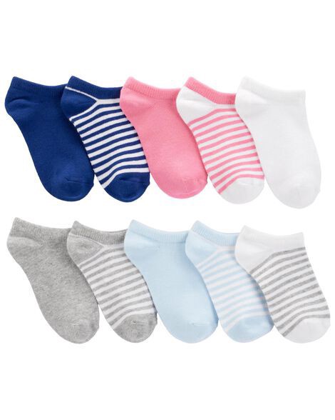slide 1 of 1, Carter's Kid 10-Pack No-Show Socks Multi 4-7, 1 ct