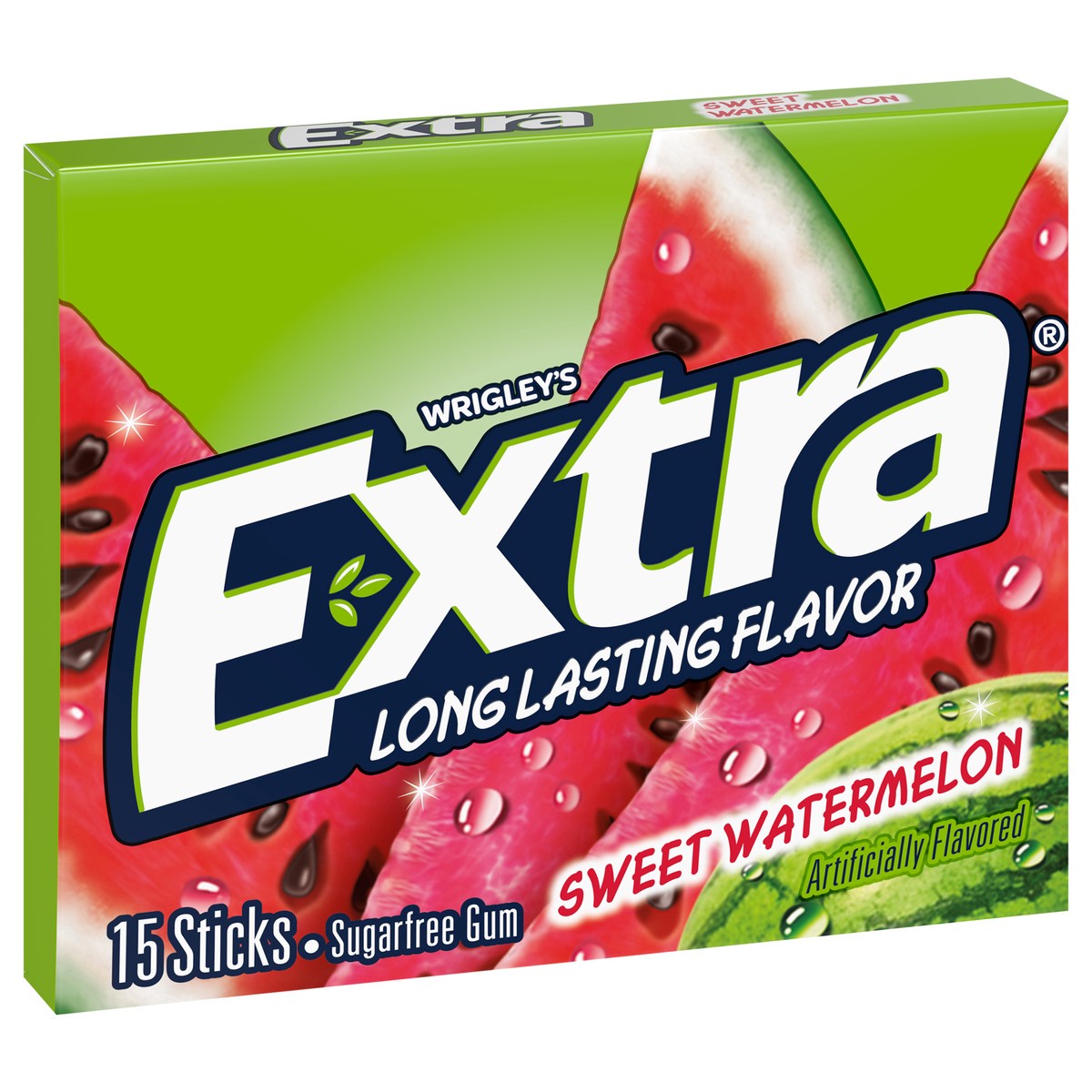 slide 3 of 9, Extra Gum Sweet Watermelon Sugar Free Chewing Gum, Single Pack, 15 Stick, 