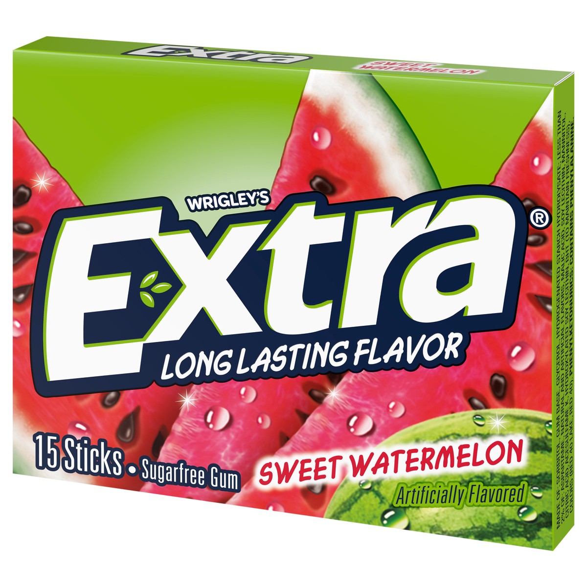 slide 4 of 9, Extra Gum Sweet Watermelon Sugar Free Chewing Gum, Single Pack, 15 Stick, 