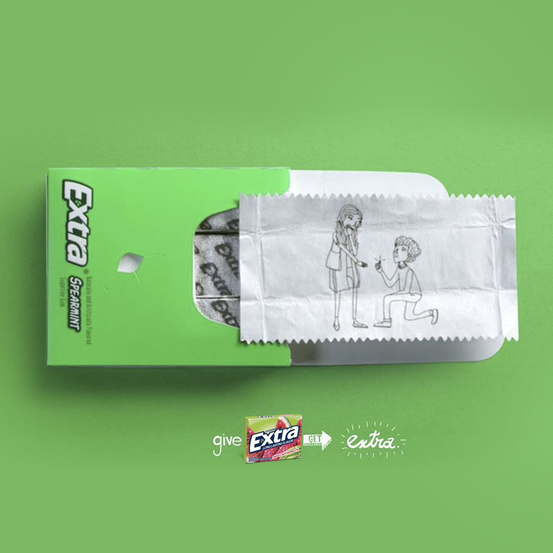 slide 4 of 6, EXTRA Gum Sweet Watermelon Sugar Free Chewing Gum, Single Pack, 15 Stick, 15 ct