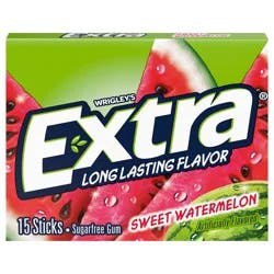 EXTRA Gum Sweet Watermelon Sugar Free Chewing Gum, Single Pack, 15 Stick