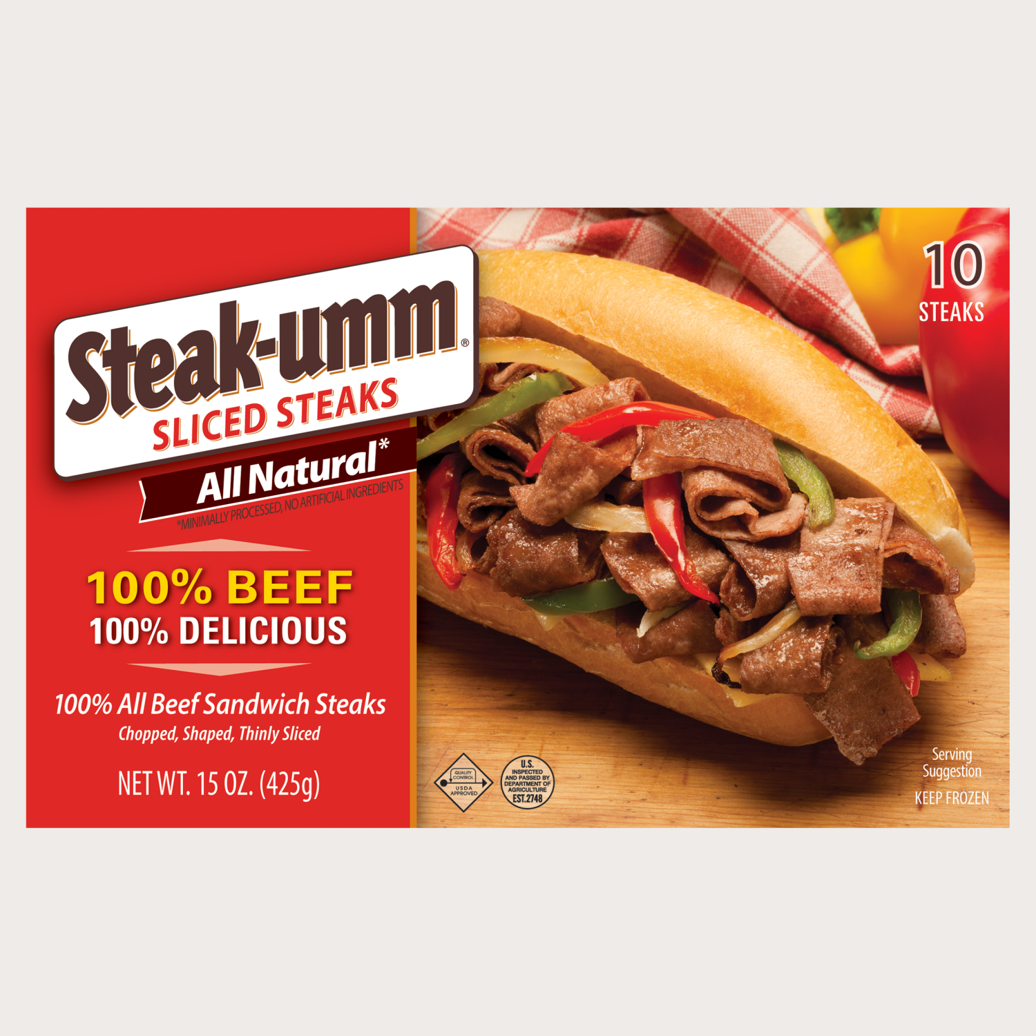 slide 1 of 2, Steak-umm Steaks 10 ea, 10 ct