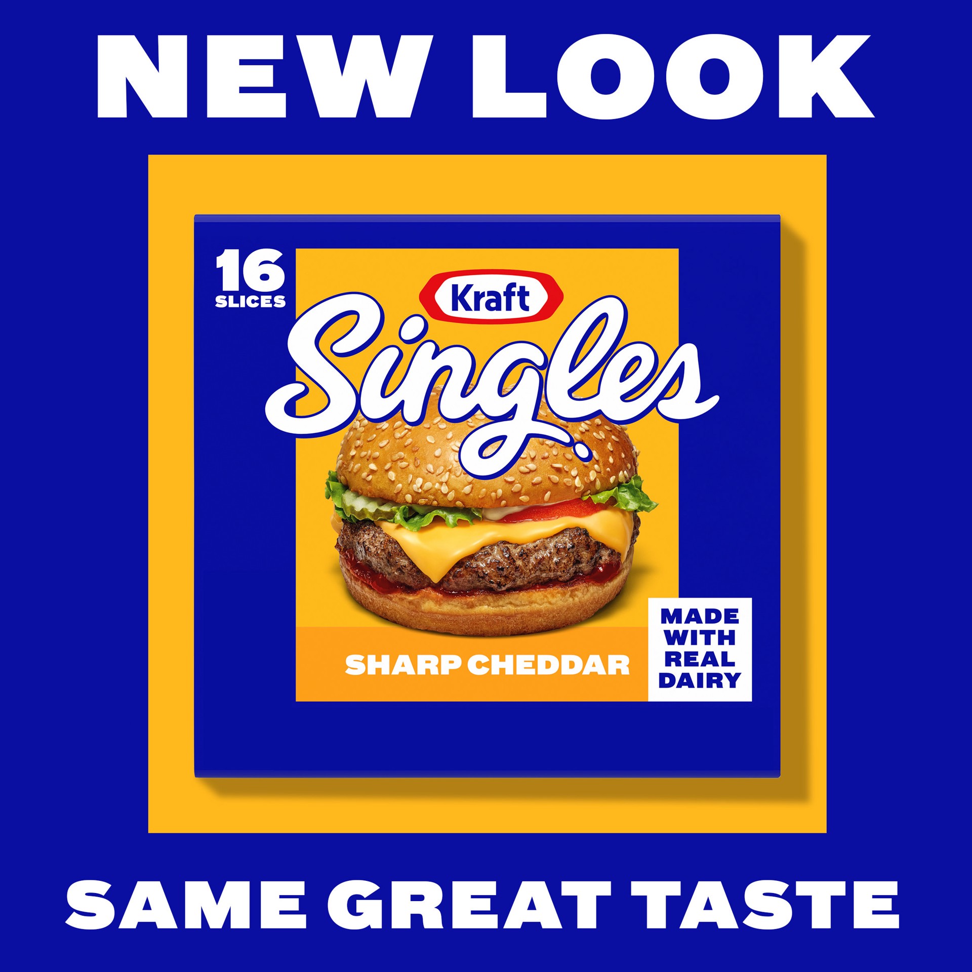 slide 2 of 5, Kraft Singles Sharp Cheddar Slices, 16 ct Pack, 