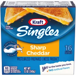 Kraft Singles Sharp Cheddar Cheese Slices Pack