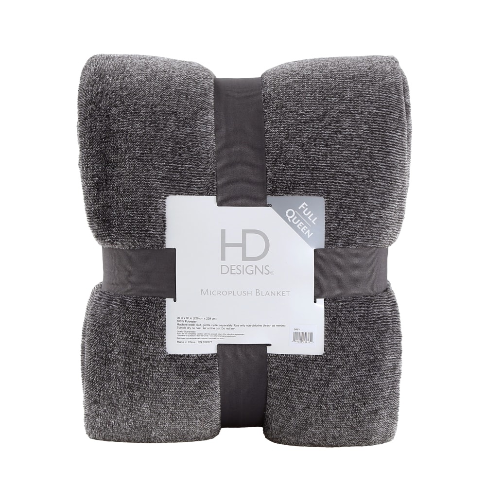 slide 1 of 1, HD Designs Microplush Blanket - Gray, King Size