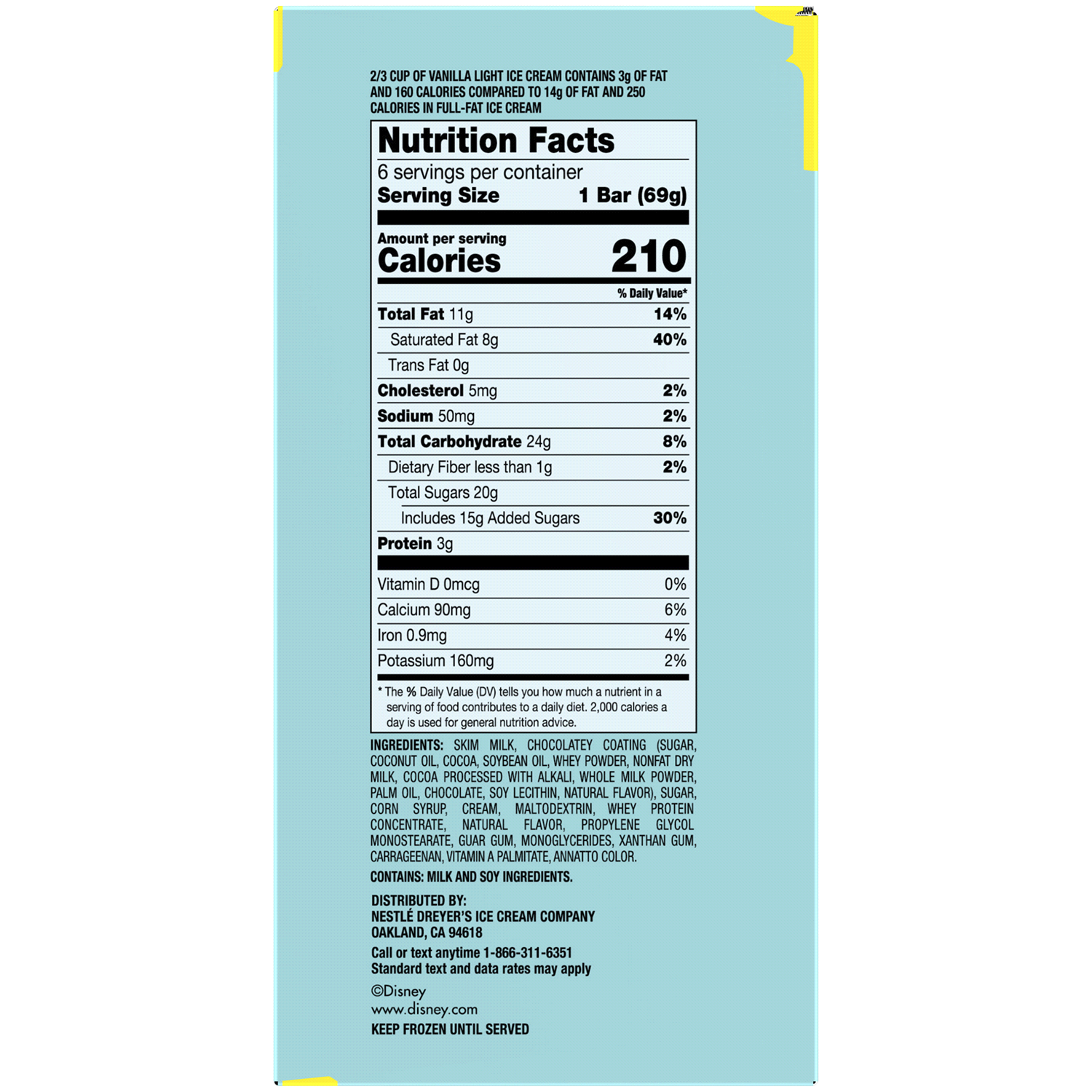 slide 3 of 3, Disney Ice Cream Bars, Vanilla, 6 ct