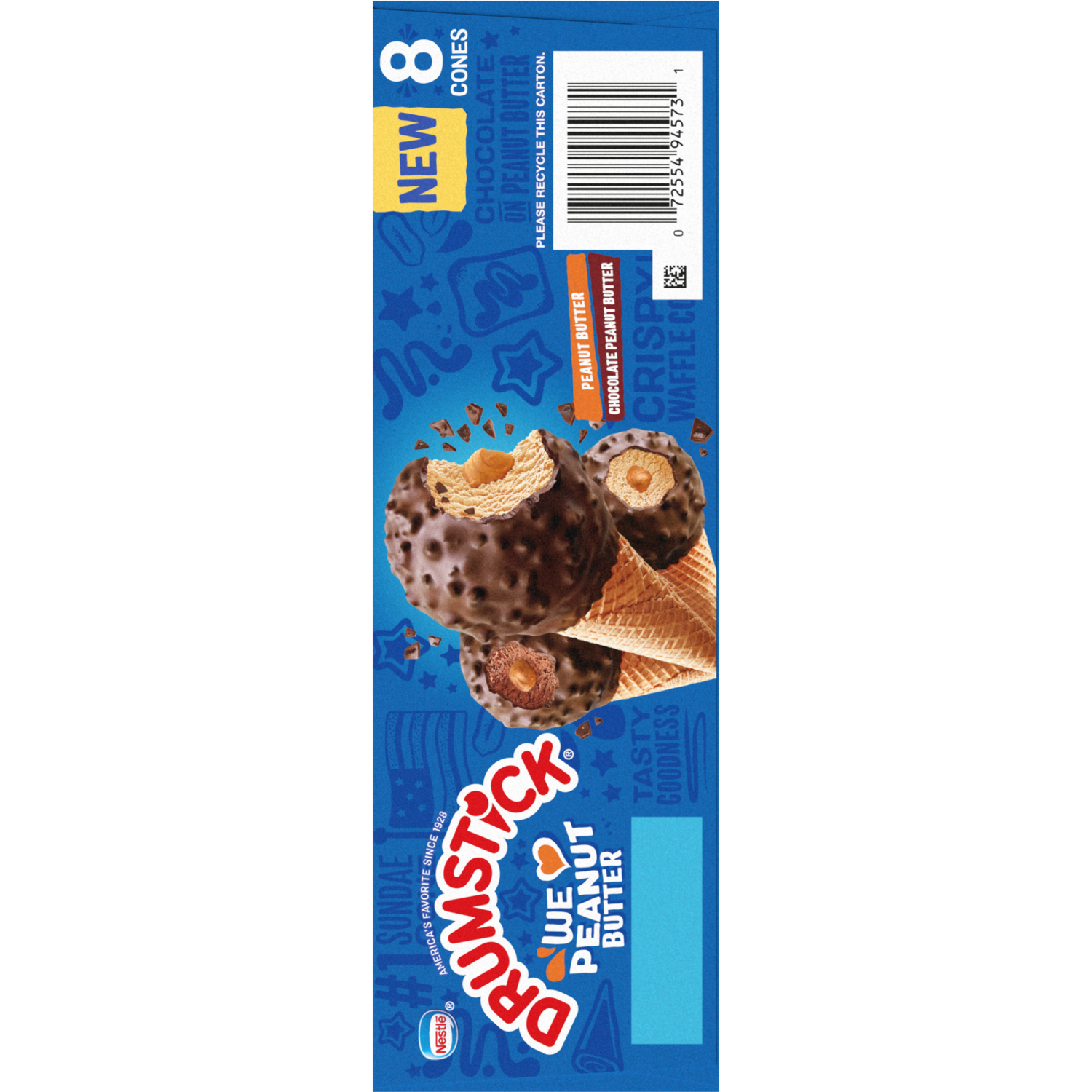 slide 3 of 3, Drumstick® Chocolate Peanut Butter and Peanut Butter Cones Variety Pack, 8 ct / 36.8 fl oz