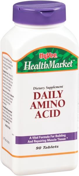 slide 1 of 1, Hy-Vee HealthMarket Daily Amino Acid Dietary Supplement Tablets, 90 ct