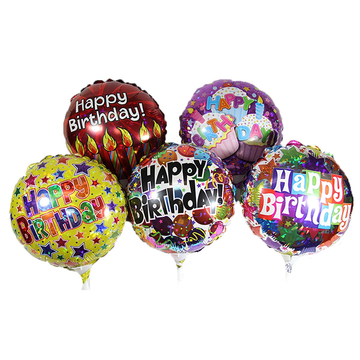 slide 1 of 1, 9" Birthday Airfilled Balloon Assortment, 9 in