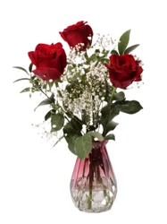 Valentine's Day Triple Rose Vase Arrangement
