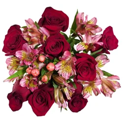 Valentine's Day Mixed Rose & Alstromeria Bouquet