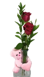 Valentine's Day Bud Vase With Bud Hugger Arrangement