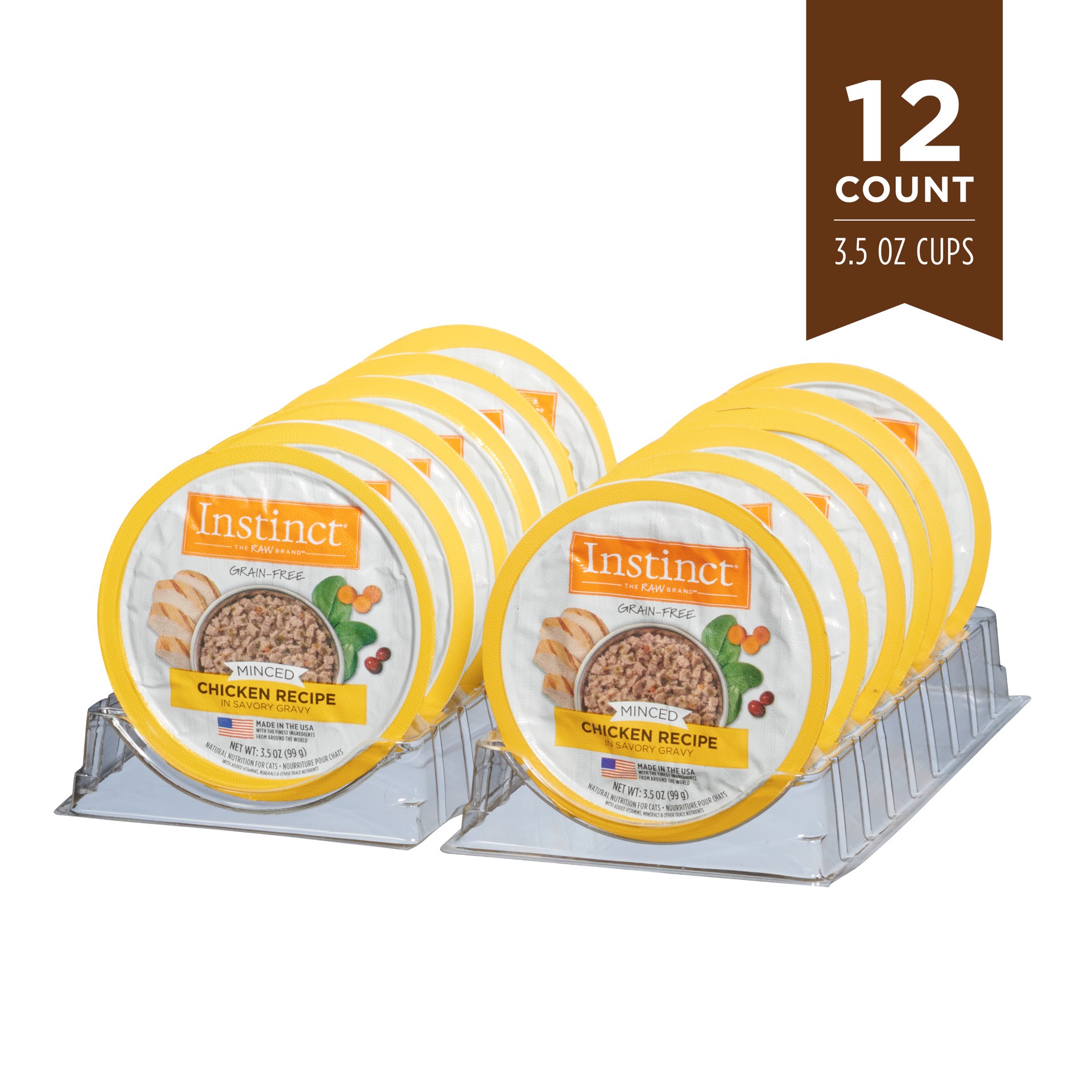 slide 4 of 9, Instinct Original Minced Cups Chicken Wet Cat Food, 3.5 oz. Cup, 0.22 lb