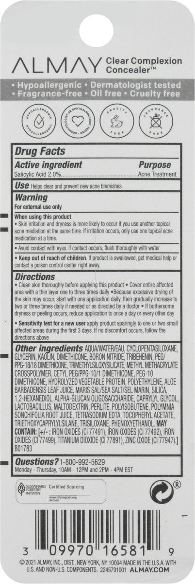 slide 9 of 9, Almay Fair 050 Clear Complexion Concealer 0.3 fl oz, 1 ct