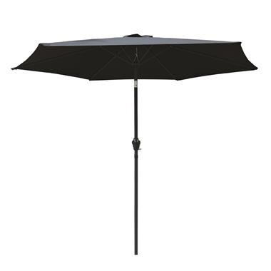 slide 1 of 1, 9' Steel Market Umbrella - Solid Black, 1 ct