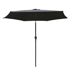 9 ft Steel Market Umbrella - Solid Black