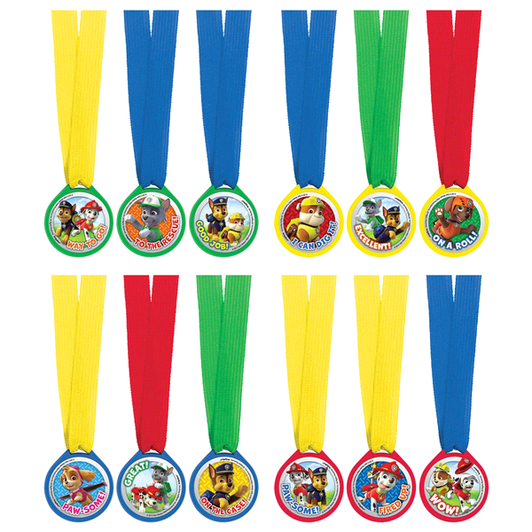 slide 1 of 1, PAW Patrol Mini Award Medals, 12 ct