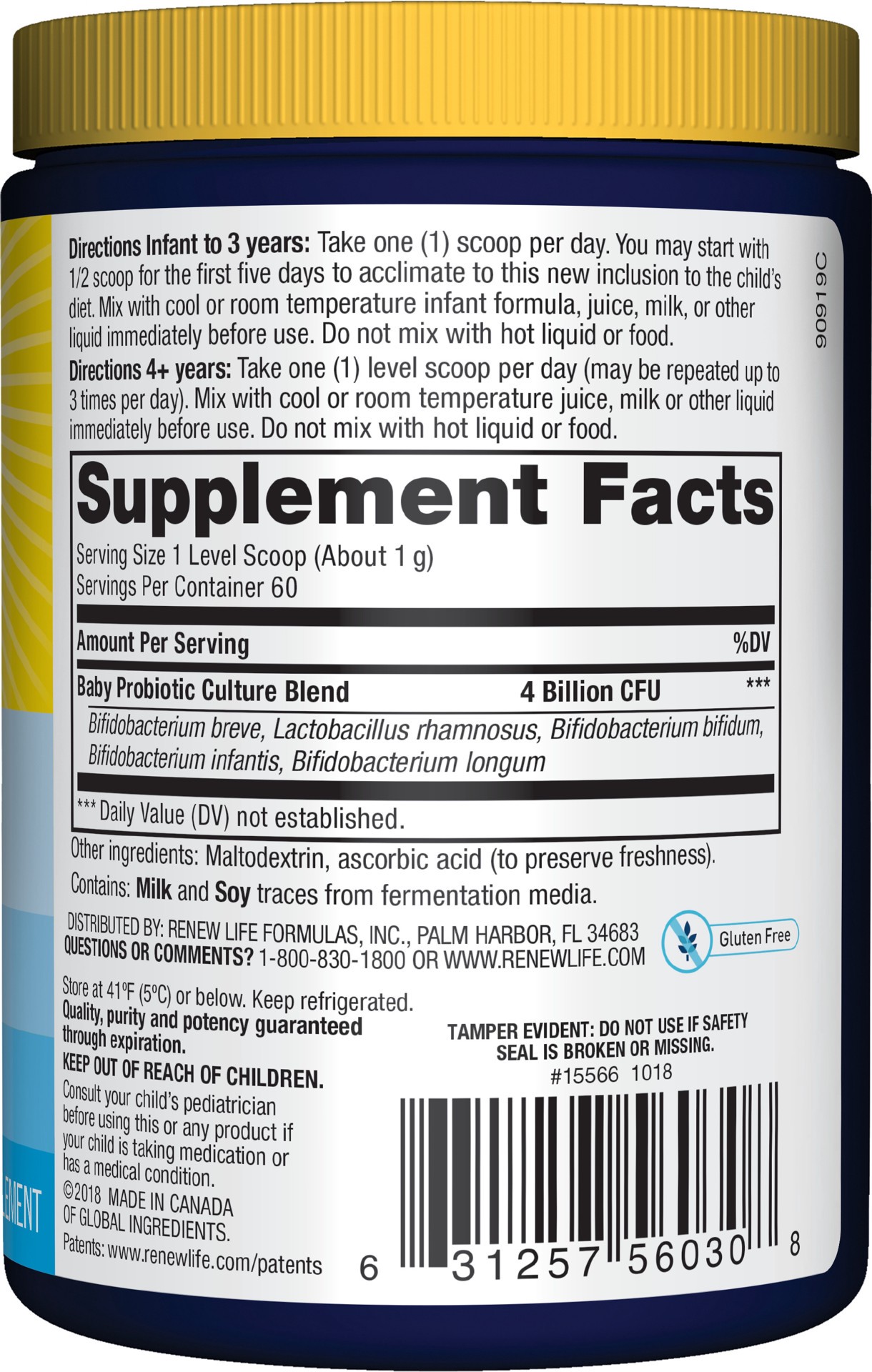 slide 3 of 5, Renew Life Baby Probiotic - Ultimate Flora™ Baby Probiotic Supplement 4 Billion CFU - Powder Formula - 2.1 Ounce, 2.1 oz