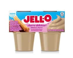 Jell-O Zero Sugar Churro Delicioso Ready-to-Eat Pudding Snack Cups, 4 ct Cups