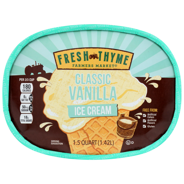slide 1 of 1, Fresh Thyme Classic Vanilla Ice Cream, 1 ct