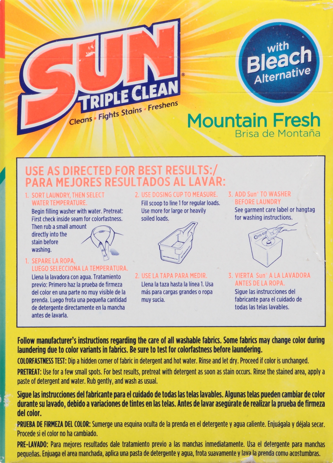 slide 4 of 7, Sun Mountain Fresh with Bleach Powder Detergent 29 Loads, 43.1 oz