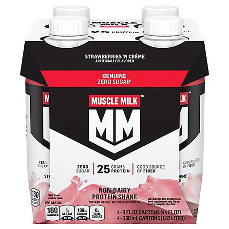 slide 1 of 1, Muscle Milk Nutritional Shake Strawberries N Creme - 4-11 Fl. Oz., 44 fl oz
