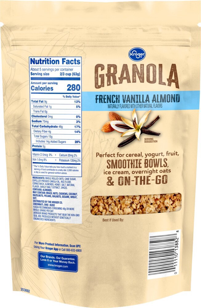slide 2 of 2, Kroger French Vanilla Almond Granola, 11 oz