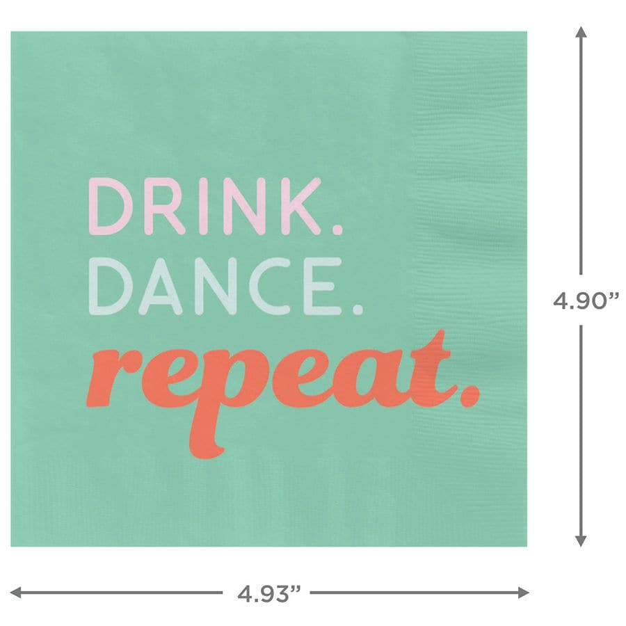 slide 2 of 3, Hallmark Cocktail Napkins ("Drink, Dance, Repeat"), 16 ct
