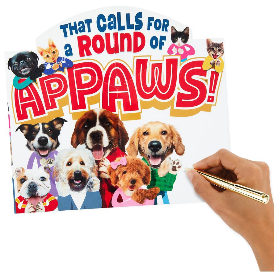 slide 5 of 5, Hallmark Funny Pop-Up Birthday Card (Dogs and Cats Round of "Appaws") E29, 1 ct