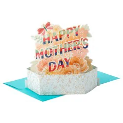Hallmark Paper Wonder Displayable Pop Up Mothers Day Card (Pink Flowers) #4