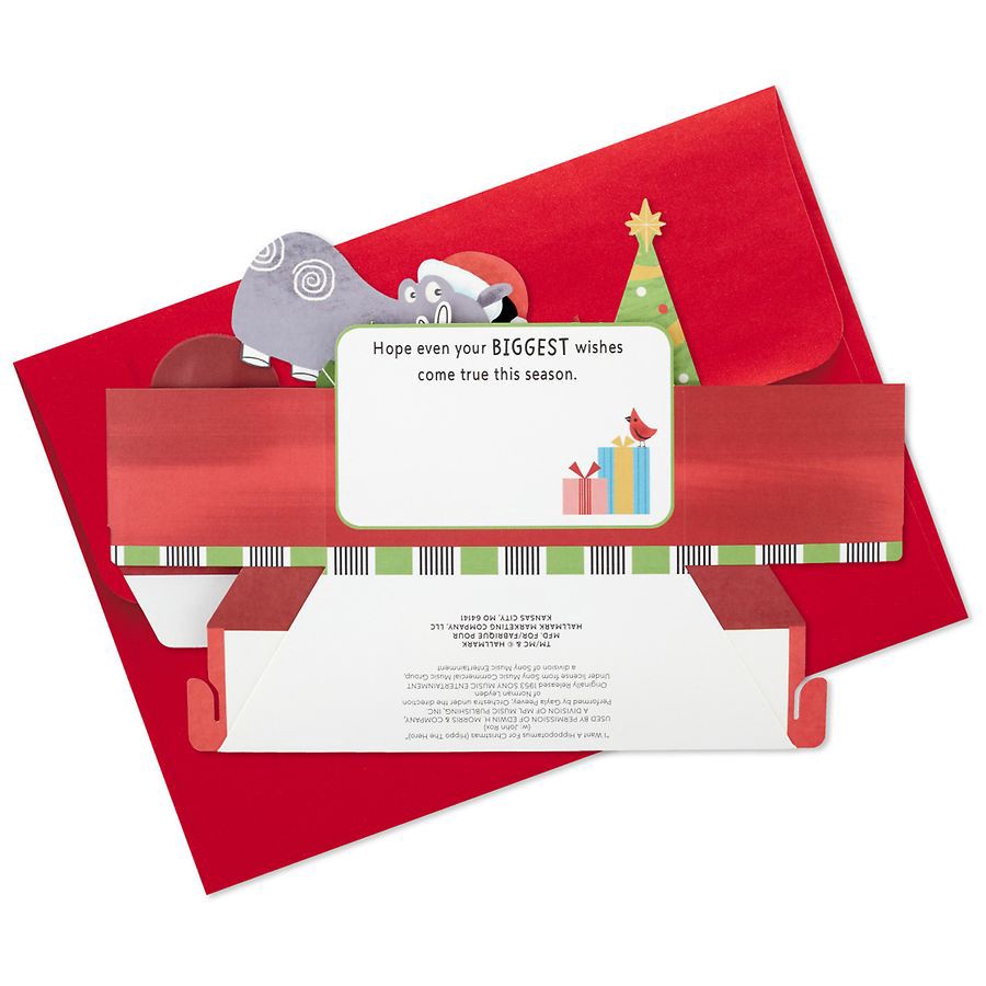 slide 2 of 5, Hallmark Musical Pop-Up Holiday Card (Hippopotamus for Christmas), 1 ct